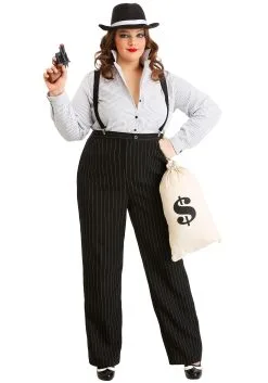 Fun Costumes Plus Size 1920s Gangster Lady Costume