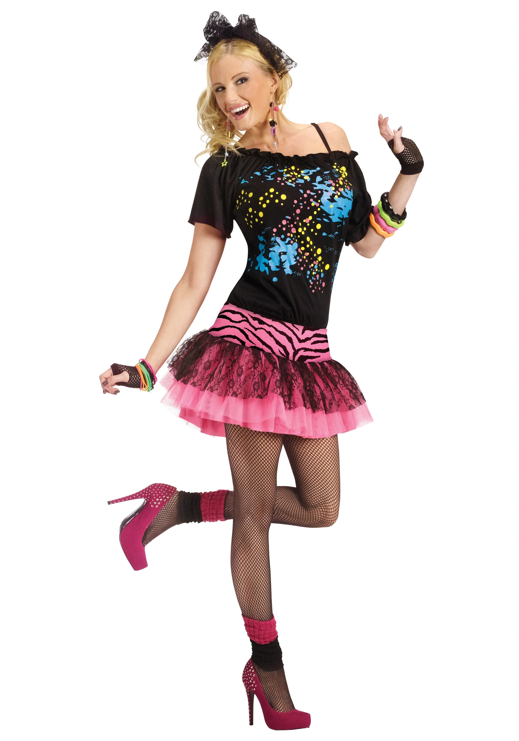Fun World Adult 80s Pop Party Costume 3 Fun World Adult 80s Pop Party Costume