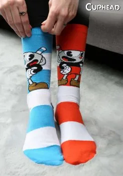 Elope Cuphead & Mugman Adult Crew Socks