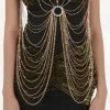 Western Fashion Adult Gold Body Chain 1 Western Fashion Adult Gold Body Chain -Fun Costumes Store adult gold body chain
