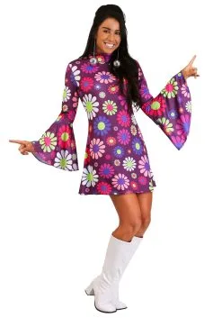 Fun Costumes Women's Adult Groovy Flower Power Costume 8 Fun Costumes Women's Adult Groovy Flower Power Costume -Fun Costumes Store adult groovy flower power costume alt 1