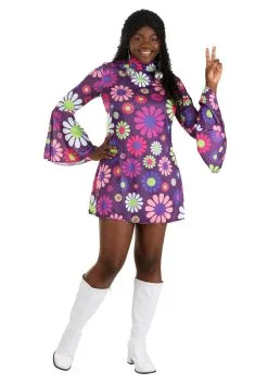 Fun Costumes Women's Adult Groovy Flower Power Costume 9 Fun Costumes Women's Adult Groovy Flower Power Costume -Fun Costumes Store adult groovy flower power costume alt 2