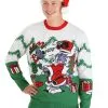 Bioworld Merchandising / Independent Sales Tom And Jerry Scenic Adult Ugly Christmas Sweater -Fun Costumes Store adult tom and jerry scenic ugly christmas sweater