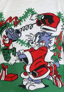 Bioworld Merchandising / Independent Sales Tom And Jerry Scenic Adult Ugly Christmas Sweater -Fun Costumes Store adult tom and jerry scenic ugly christmas sweater alt 2