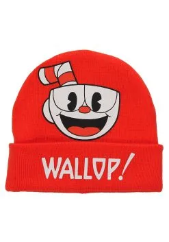 Elope Foldup Knit Beanie Cuphead Printed -Fun Costumes Store cuphead printed foldup knit beanie alt 1