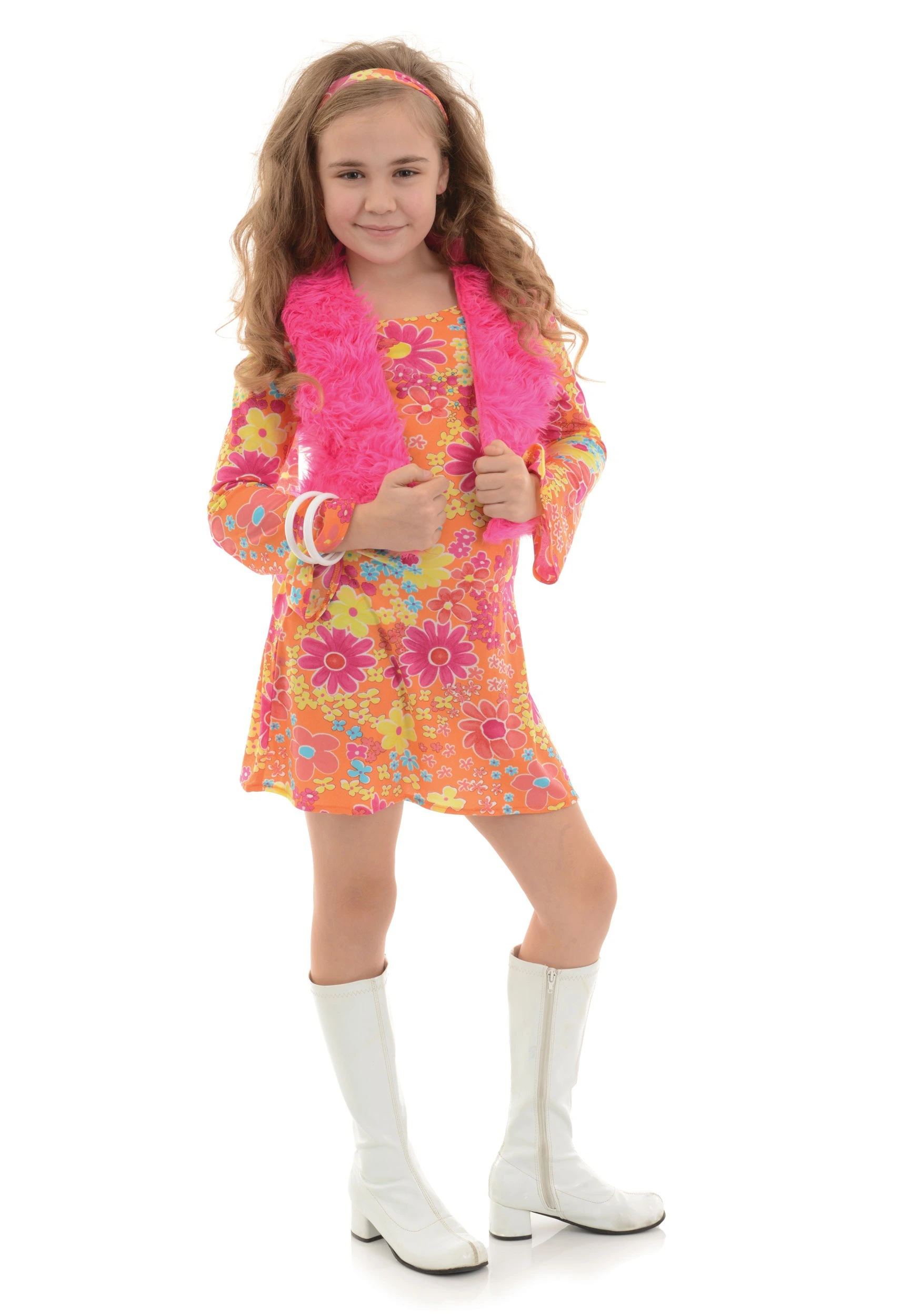 Underwraps Girl's Flower Power 70s Costume 3 Underwraps Girl's Flower Power 70s Costume