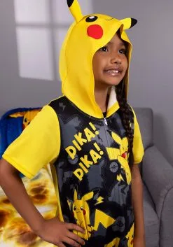 AME Sleepwear Pikachu Romper For Kids 9 AME Sleepwear Pikachu Romper For Kids -Fun Costumes Store kids pikachu romper alt 3