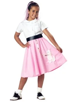 California Costume Collection Kids Pink Poodle Skirt Costume