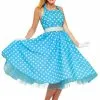 Forum Novelties, Inc Women's 50s Blue Polka Dot Costume Dress -Fun Costumes Store ladies 50s costume update main