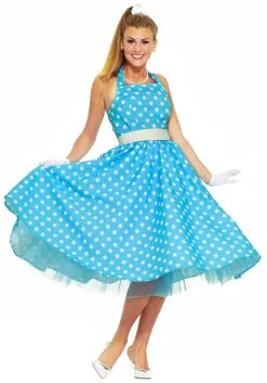 Forum Novelties, Inc Women's 50s Blue Polka Dot Costume Dress