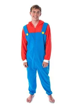 MJC International Unisex Microfleece Mario Union Suit -Fun Costumes Store mario unisex microfleece unionsuit alt 2