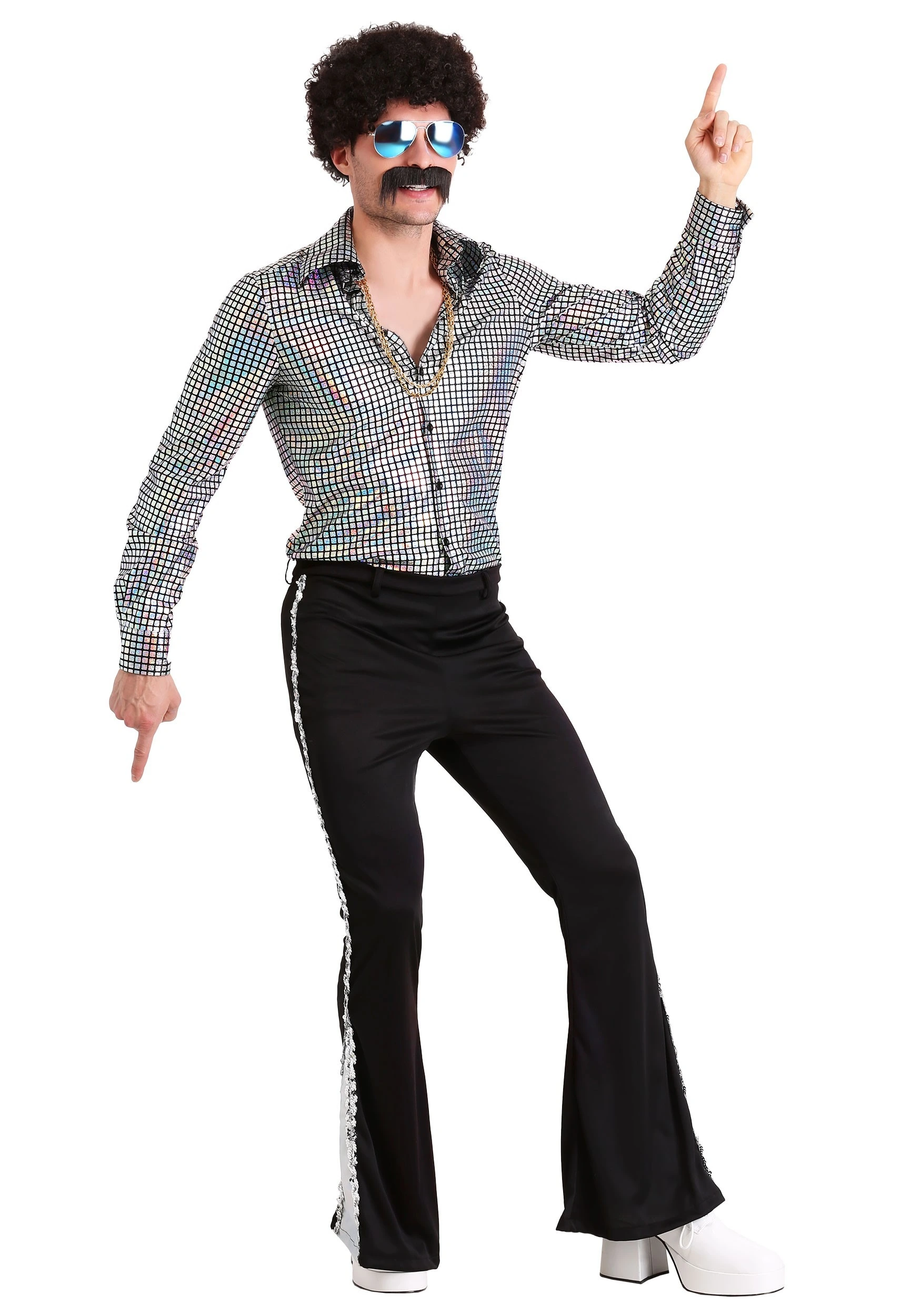 Fun Costumes Men's Disco Ball Shirt 5 Fun Costumes Men's Disco Ball Shirt - Image 3