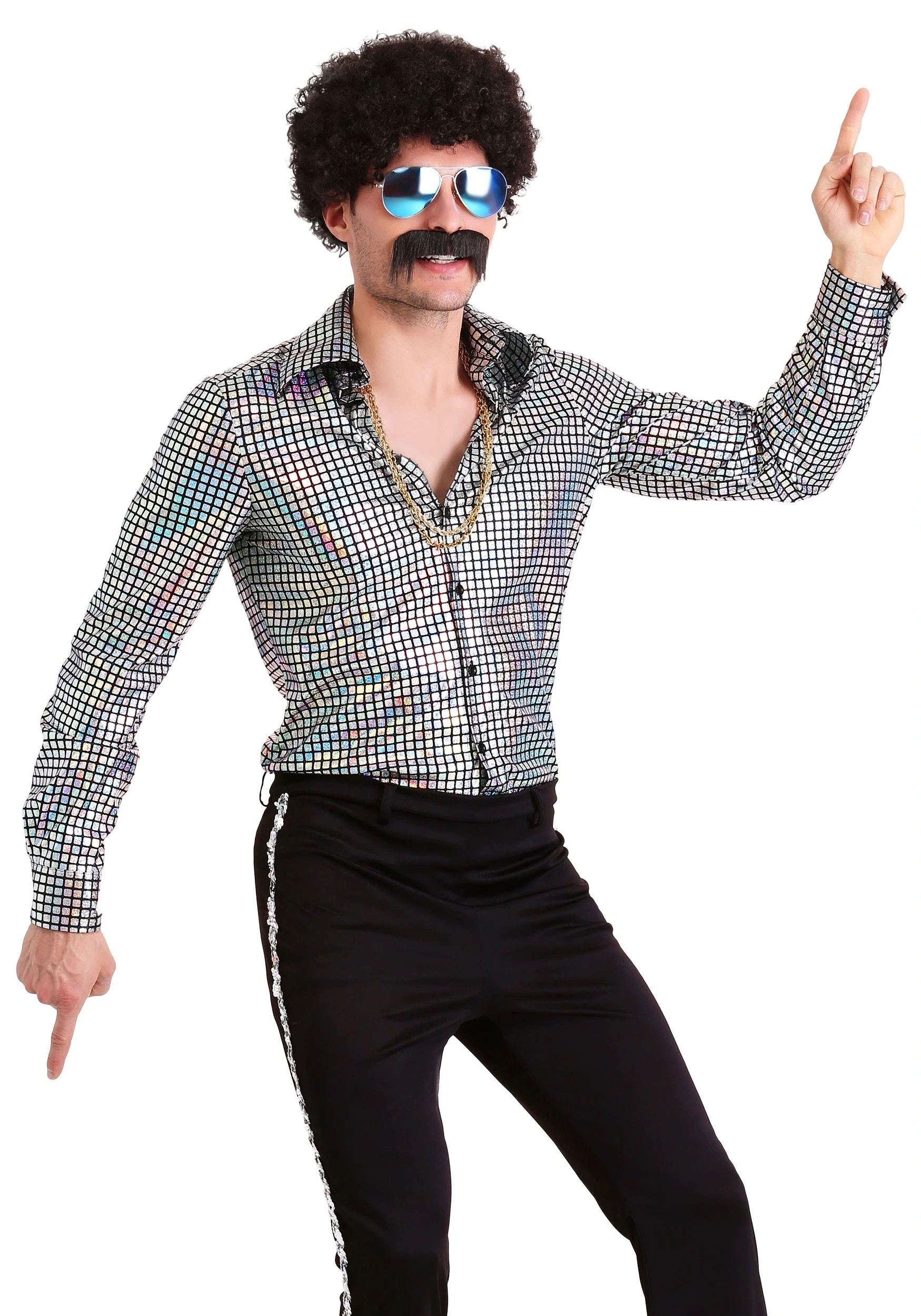 Fun Costumes Men's Disco Ball Shirt 3 Fun Costumes Men's Disco Ball Shirt