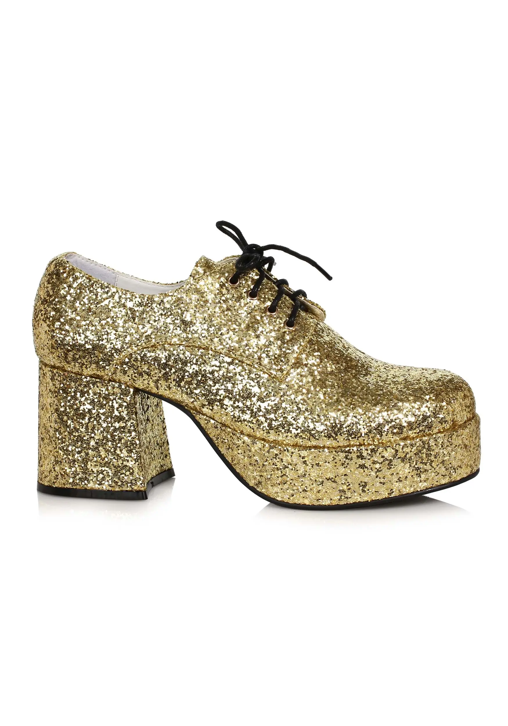 Ellie Gold Glitter Platform Shoes For Men 3 Ellie Gold Glitter Platform Shoes For Men