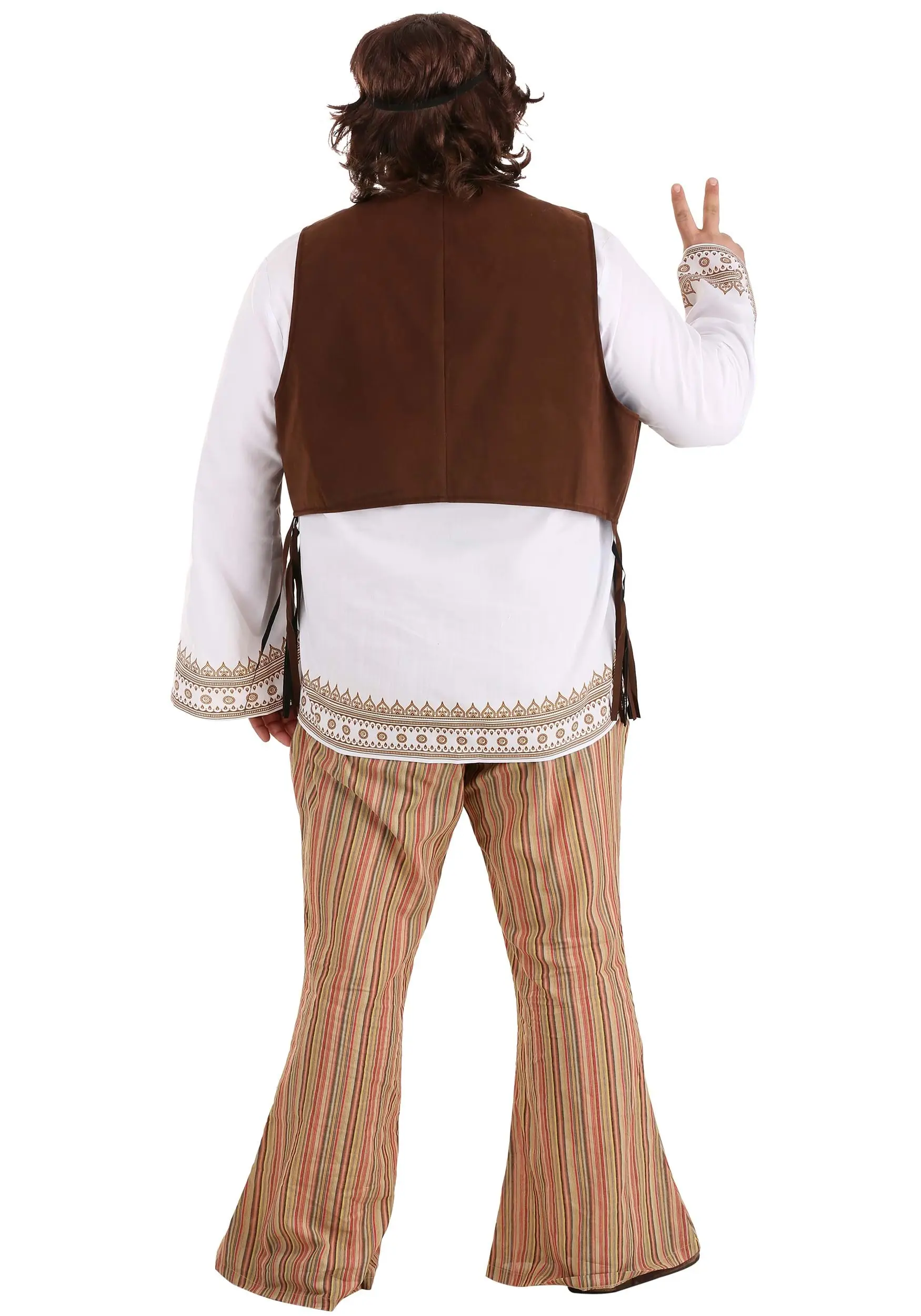 Fun Costumes Woodstock Hippie Plus Size Costume For Men 4 Fun Costumes Woodstock Hippie Plus Size Costume For Men - Image 2