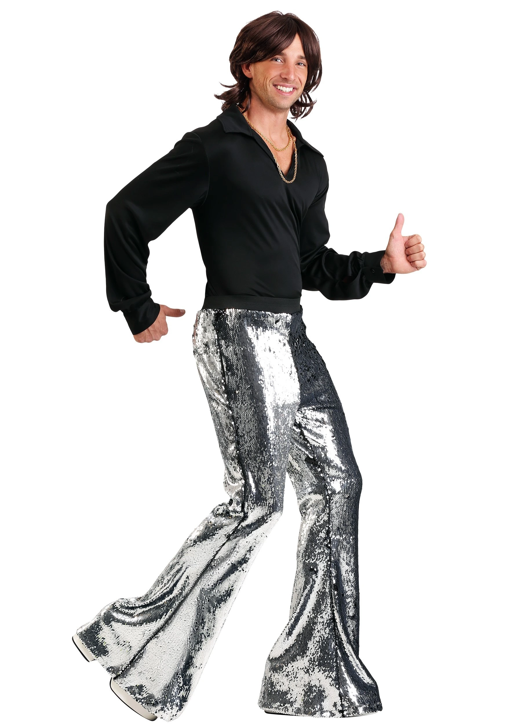 Fun Costumes Men's Reversible Sequin Disco Pants 5 Fun Costumes Men's Reversible Sequin Disco Pants - Image 3