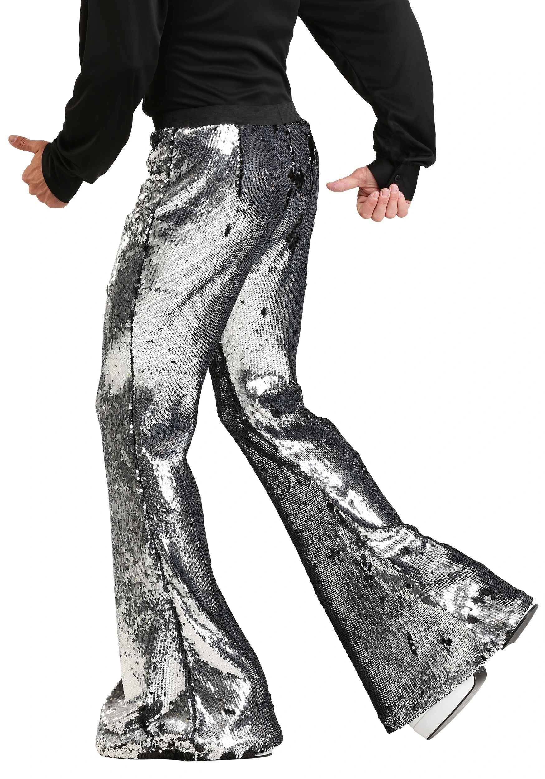 Fun Costumes Men's Reversible Sequin Disco Pants 4 Fun Costumes Men's Reversible Sequin Disco Pants - Image 2