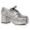 Ellie Silver Glitter Platform Shoes For Men -Fun Costumes Store mens silver glitter platform shoes