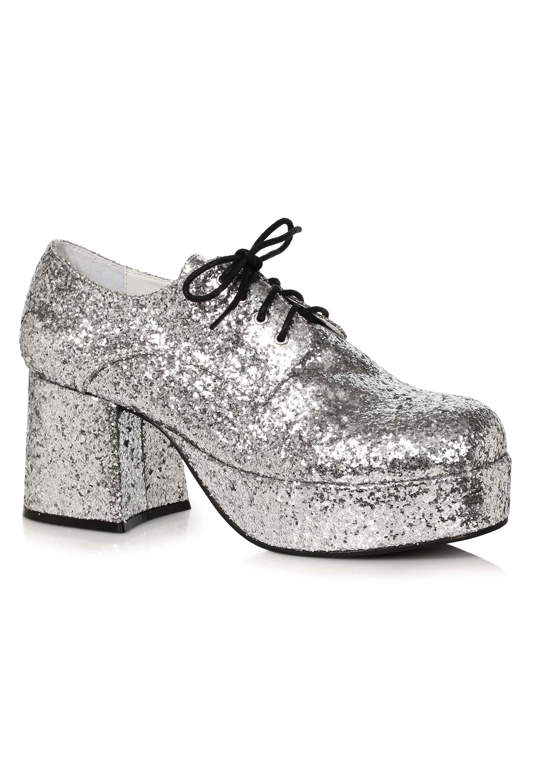 Ellie Silver Glitter Platform Shoes For Men 3 Ellie Silver Glitter Platform Shoes For Men