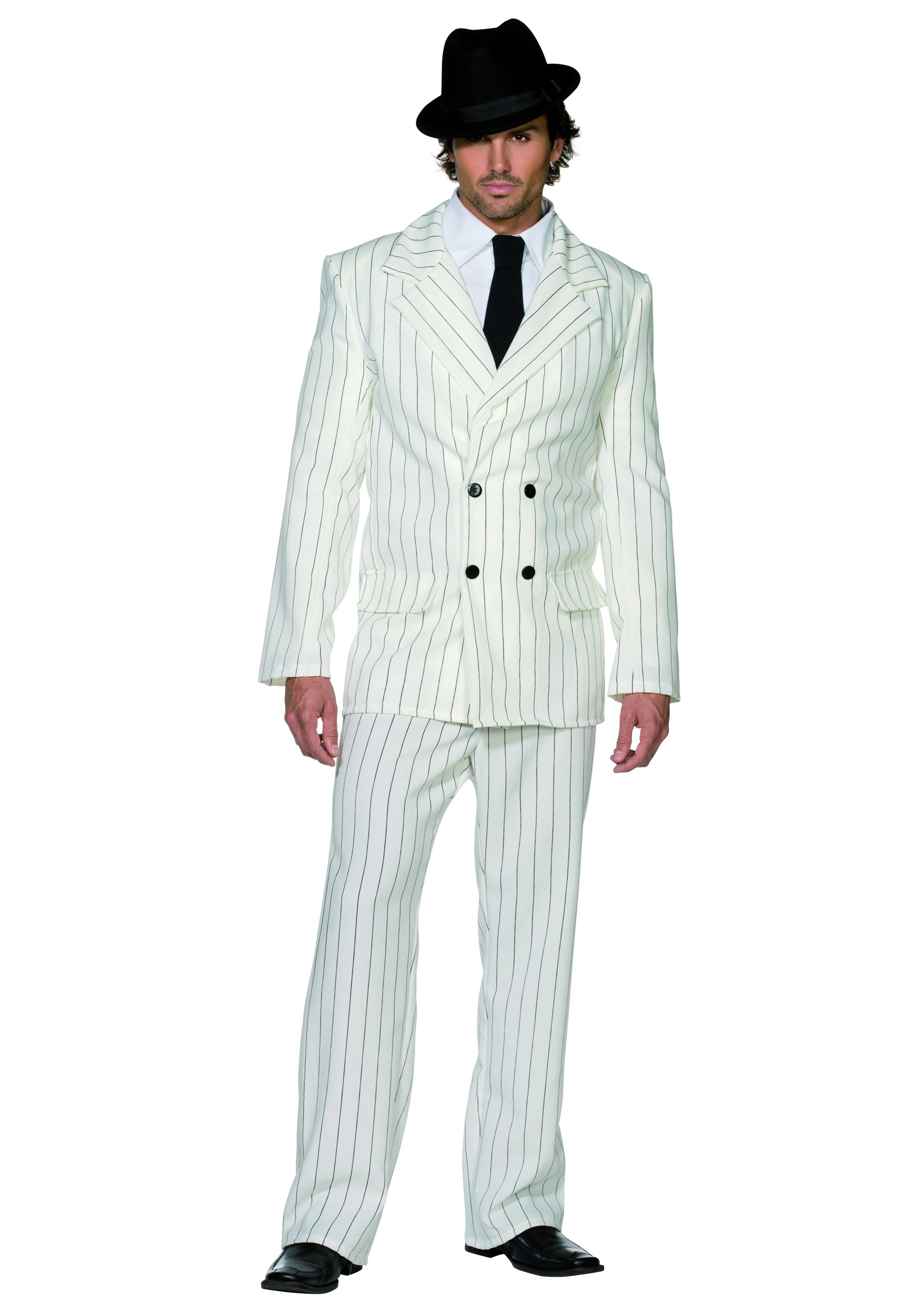 Smiffys Men's White Gangster Costume 3 Smiffys Men's White Gangster Costume