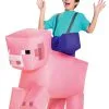Disguise Minecraft Ride-On Inflatable Pig Kid's Costume -Fun Costumes Store minecraft child ride on inflatable pig costume dlc
