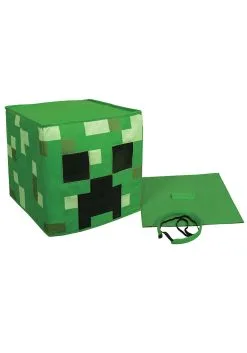 Disguise Minecraft Creeper Block Head Mask 5 Disguise Minecraft Creeper Block Head Mask -Fun Costumes Store minecraft creeper block head alt 1