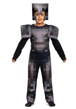 Disguise Kid's Minecraft Netherite Armor Jumpsuit Classic Costume