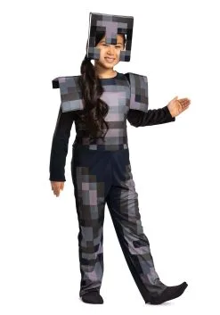 Disguise Kid's Minecraft Netherite Armor Jumpsuit Classic Costume -Fun Costumes Store minecraft kids netherite armor jumpsuit classic costume alt 1 1