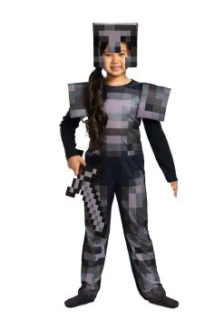Disguise Kid's Minecraft Netherite Armor Jumpsuit Classic Costume -Fun Costumes Store minecraft kids netherite armor jumpsuit classic costume alt 1 2