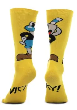 Elope Cuphead Mugman Victory! Crew Socks -Fun Costumes Store mugman victory crew socks alt 4