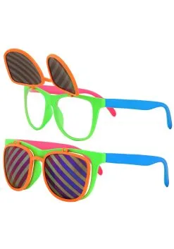 Elope Flip Up Neon Glasses -Fun Costumes Store neon flip ups glasses alt 3