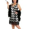 Fun Costumes Plus Size Fringe Silver And Black Flapper Dress 1 Fun Costumes Plus Size Fringe Silver And Black Flapper Dress -Fun Costumes Store plus size fringe silver and black flapper dress
