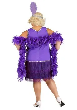 Fun Costumes Women's Plus Size Amethyst Purple Flapper Costume -Fun Costumes Store plus size womens amethyst flapper costume 1