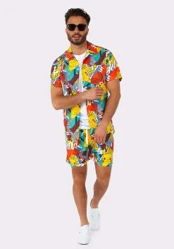Opposuits Pokémon Pika Pikachu Swimsuit & Shirt For Men -Fun Costumes Store pokemon mens pika pikachu swimsuit shirt alt 2