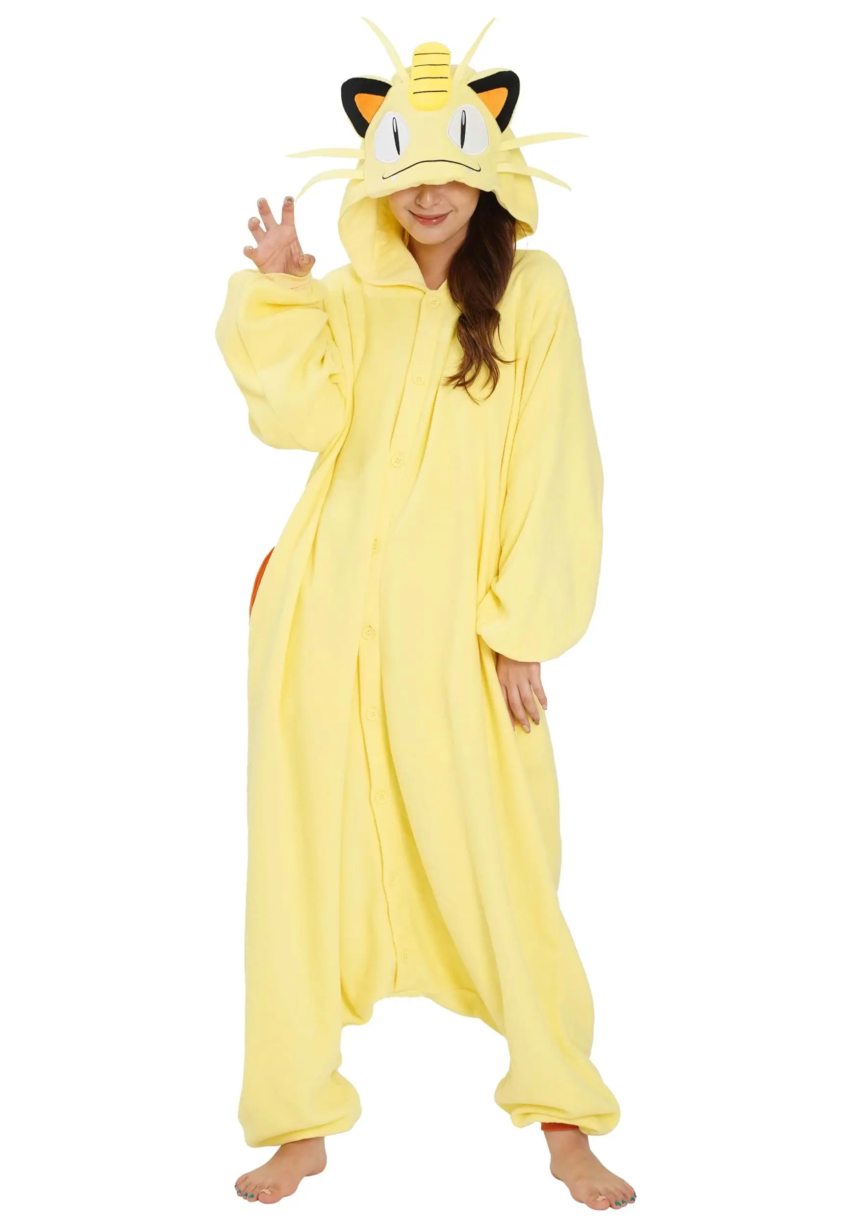 Sazac Pokemon Meowth Kigurumi Costume For Adults 3 Sazac Pokemon Meowth Kigurumi Costume For Adults