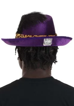 Elope Purple Pimp Hat Costume Accessory -Fun Costumes Store purple pimp hat alt 2