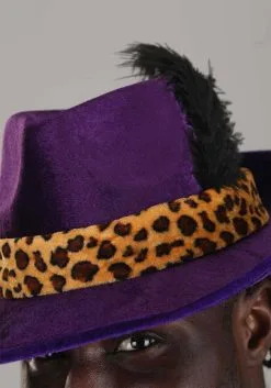 Elope Purple Pimp Hat Costume Accessory -Fun Costumes Store purple pimp hat alt 3