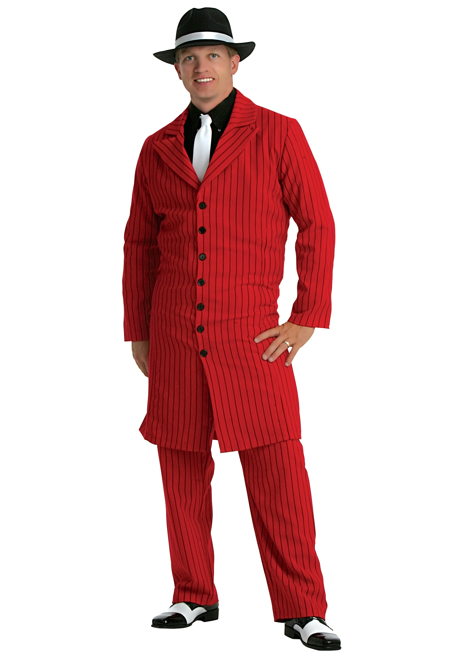 Fun Costumes Red Gangster Zoot Suit Costume 3 Fun Costumes Red Gangster Zoot Suit Costume