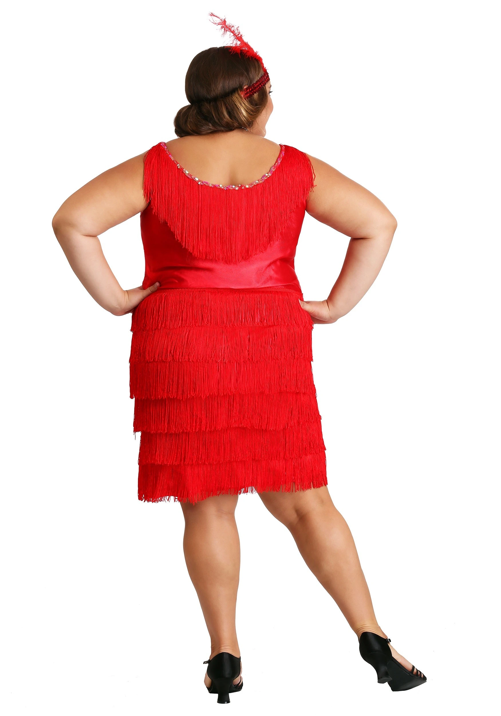 Fun Costumes Red Plus Size Flapper Costume 4 Fun Costumes Red Plus Size Flapper Costume - Image 2