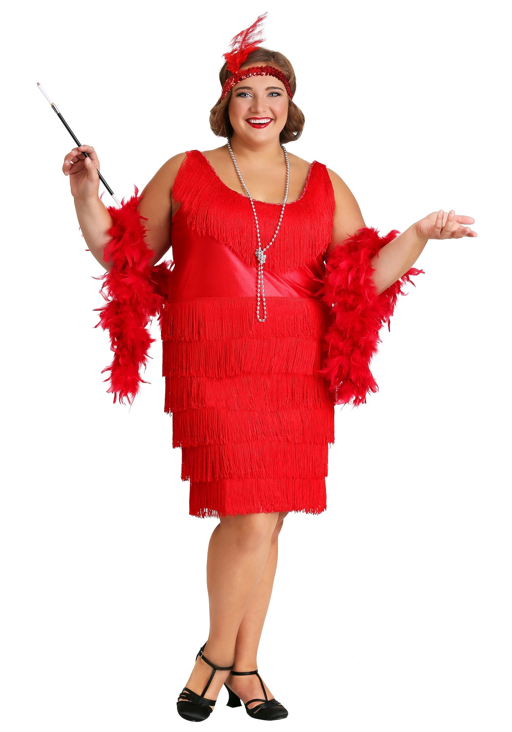 Fun Costumes Red Plus Size Flapper Costume 3 Fun Costumes Red Plus Size Flapper Costume