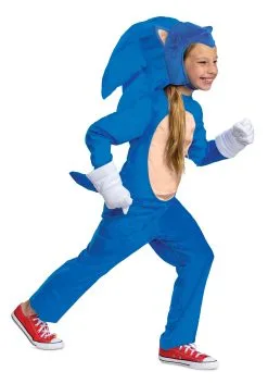 Disguise Sonic 2 Deluxe Sonic Movie Costume For Kids -Fun Costumes Store sonic 2 kids deluxe sonic movie costume alt 4