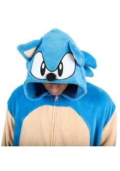 Bioworld Merchandising / Independent Sales Adult Sonic The Hedgehog Cosplay Union Suit -Fun Costumes Store sonic the hedgehog cosplay union suit alt 4