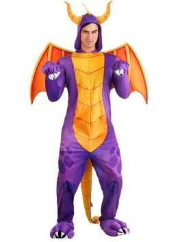 Fun Costumes Spyro The Dragon Adult Costume Jumpsuit -Fun Costumes Store spyro the dragon adult jumpsuit costume alt1