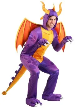 Fun Costumes Spyro The Dragon Adult Costume Jumpsuit -Fun Costumes Store spyro the dragon adult jumpsuit costume alt2