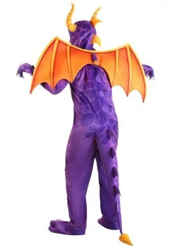 Fun Costumes Spyro The Dragon Adult Costume Jumpsuit -Fun Costumes Store spyro the dragon adult jumpsuit costume back