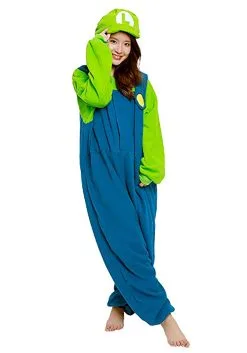Sazac Super Mario Brothers Adult Luigi Kigurumi Costume -Fun Costumes Store super mario brothers adult luigi kigurumi costume alt 2
