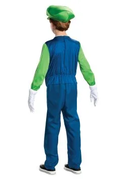 Disguise Super Mario Brothers Boys Luigi Deluxe Costume -Fun Costumes Store super mario brothers boys luigi deluxe costume alt 1