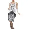 Smiffys Women's 1920s Silver Flapper Costume -Fun Costumes Store womens 1920s silver flapper costume