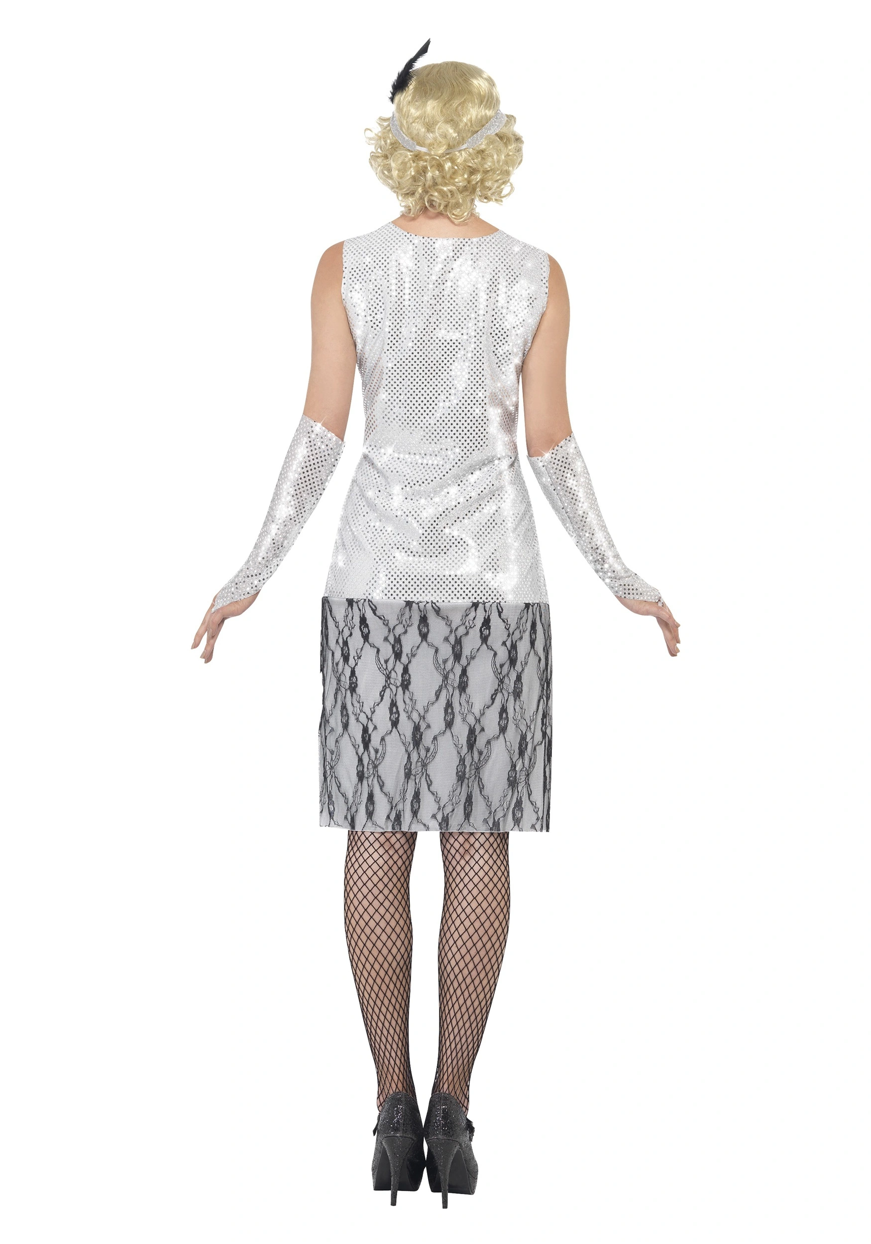 Smiffys Women's 1920s Silver Flapper Costume 4 Smiffys Women's 1920s Silver Flapper Costume - Image 2