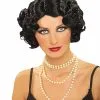 Forum Novelties, Inc Black Flapper Wig With Marcelled Waves 2 Forum Novelties, Inc Black Flapper Wig With Marcelled Waves -Fun Costumes Store womens black flapper wig
